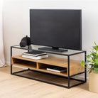 Randolf TV Unitin Black And Oak - Price Crash Furniture