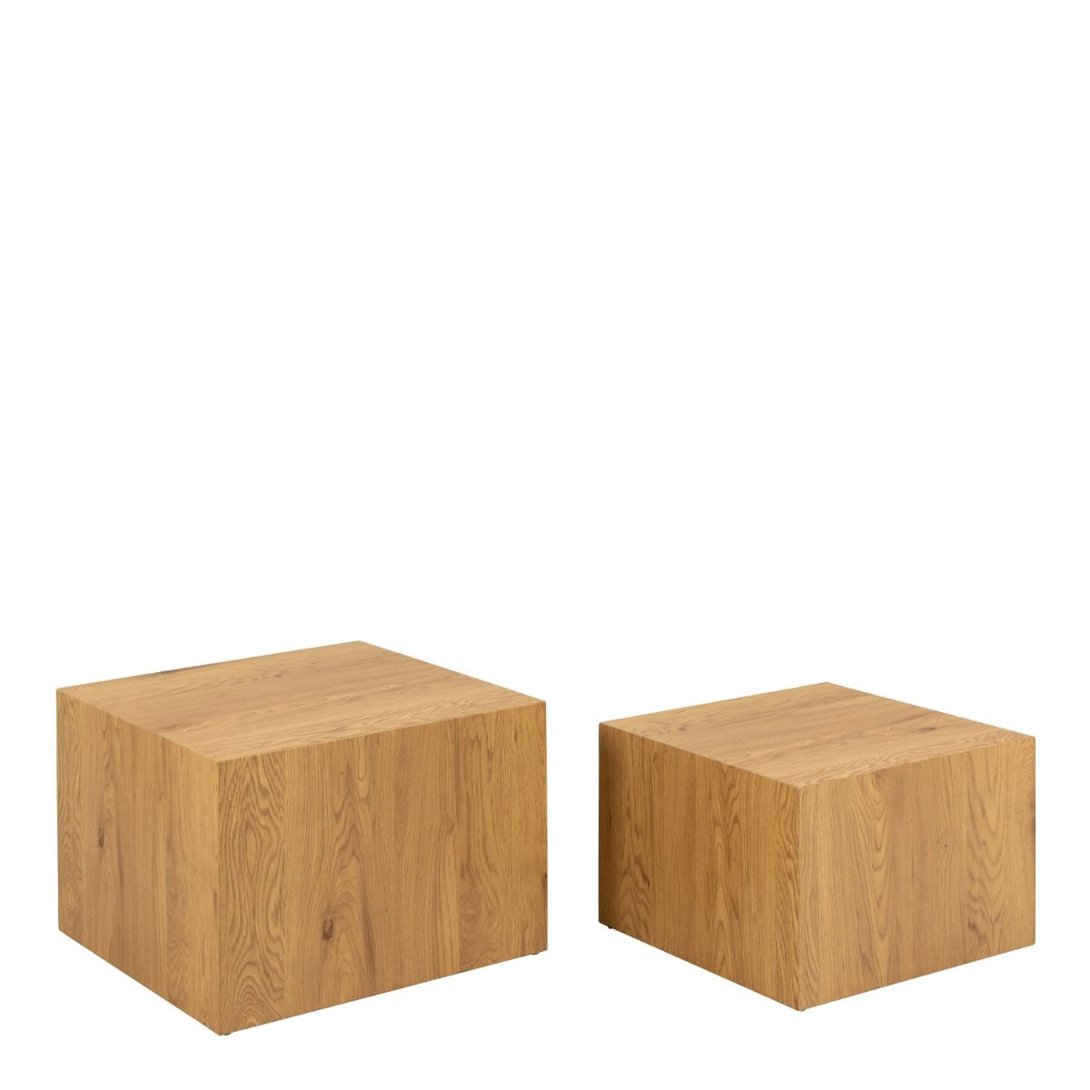 Dice Square Coffee Table Set In Oak Effect - Price Crash Furniture