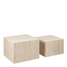 Dice Square Coffee Table Set In Light Travertine Effect - Price Crash Furniture