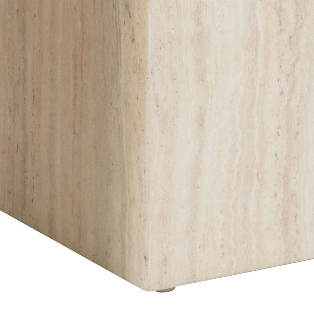 Dice Square Coffee Table Set In Light Travertine Effect - Price Crash Furniture