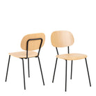 Amira Urban Bistro Style Dining Chair In Oak & Black (Set of 2) - Price Crash Furniture