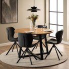 Malika 4 Seat Round Dining Table In Wild Oak - Price Crash Furniture