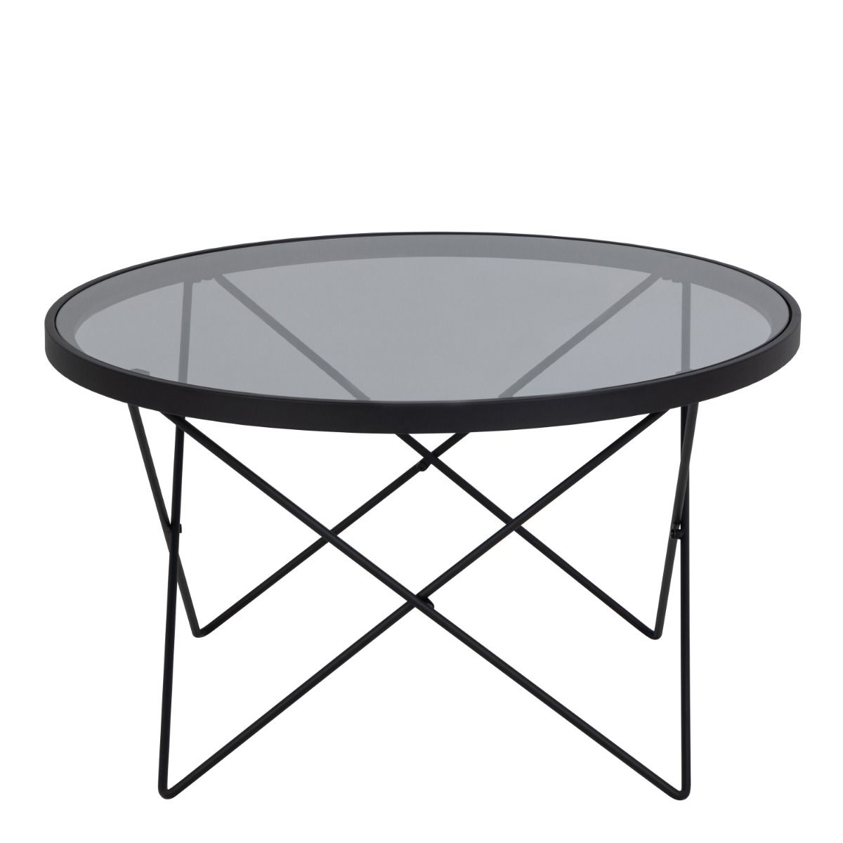 Cuxton Black Coffee Table, With Smoked Glass Top - Price Crash Furniture