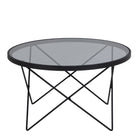 Cuxton Black Coffee Table, With Smoked Glass Top - Price Crash Furniture