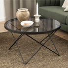 Cuxton Black Coffee Table, With Smoked Glass Top - Price Crash Furniture