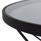 Cuxton Black Coffee Table, With Smoked Glass Top - Price Crash Furniture