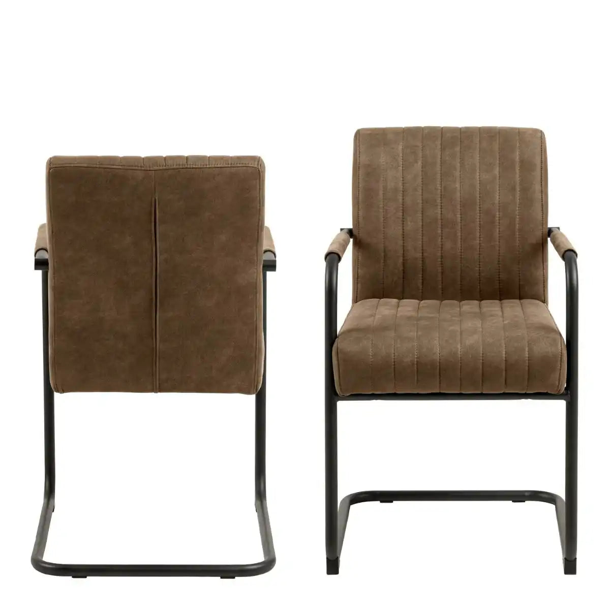 Adele Dining Chair In Light Brown Fabric Set Of 2 - Price Crash Furniture