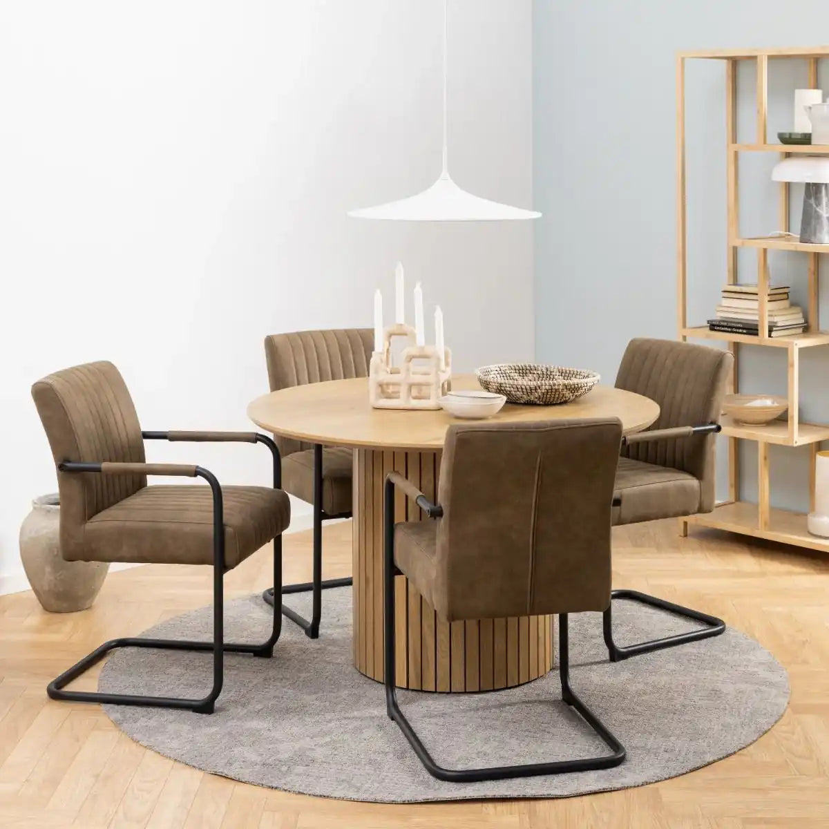 Adele Dining Chair In Light Brown Fabric Set Of 2 - Price Crash Furniture