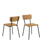 Peru Dining Chair In Steel And Oak Set Of 2 - Price Crash Furniture