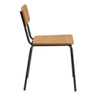 Peru Dining Chair In Steel And Oak Set Of 2 - Price Crash Furniture