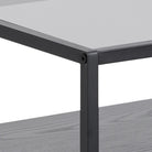 Randolf Bedside Table In Black With Smoked Glass - Price Crash Furniture