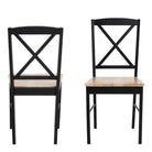 Elvira Dining Chair In Black And Oak Set Of 2 - Price Crash Furniture