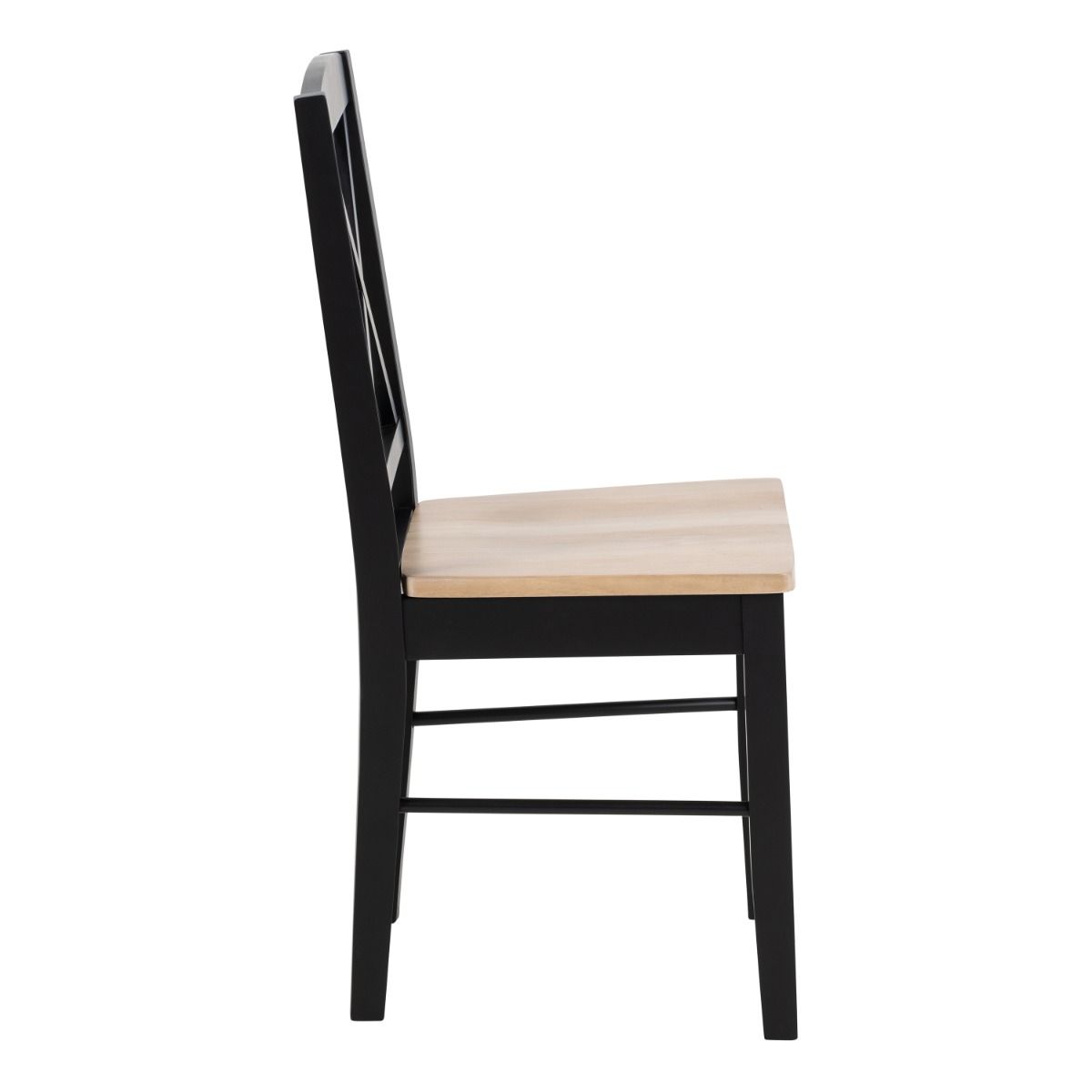 Elvira Dining Chair In Black And Oak Set Of 2 - Price Crash Furniture