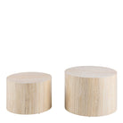 Dice Round Coffee Table Set In Light Travertine Effect - Price Crash Furniture