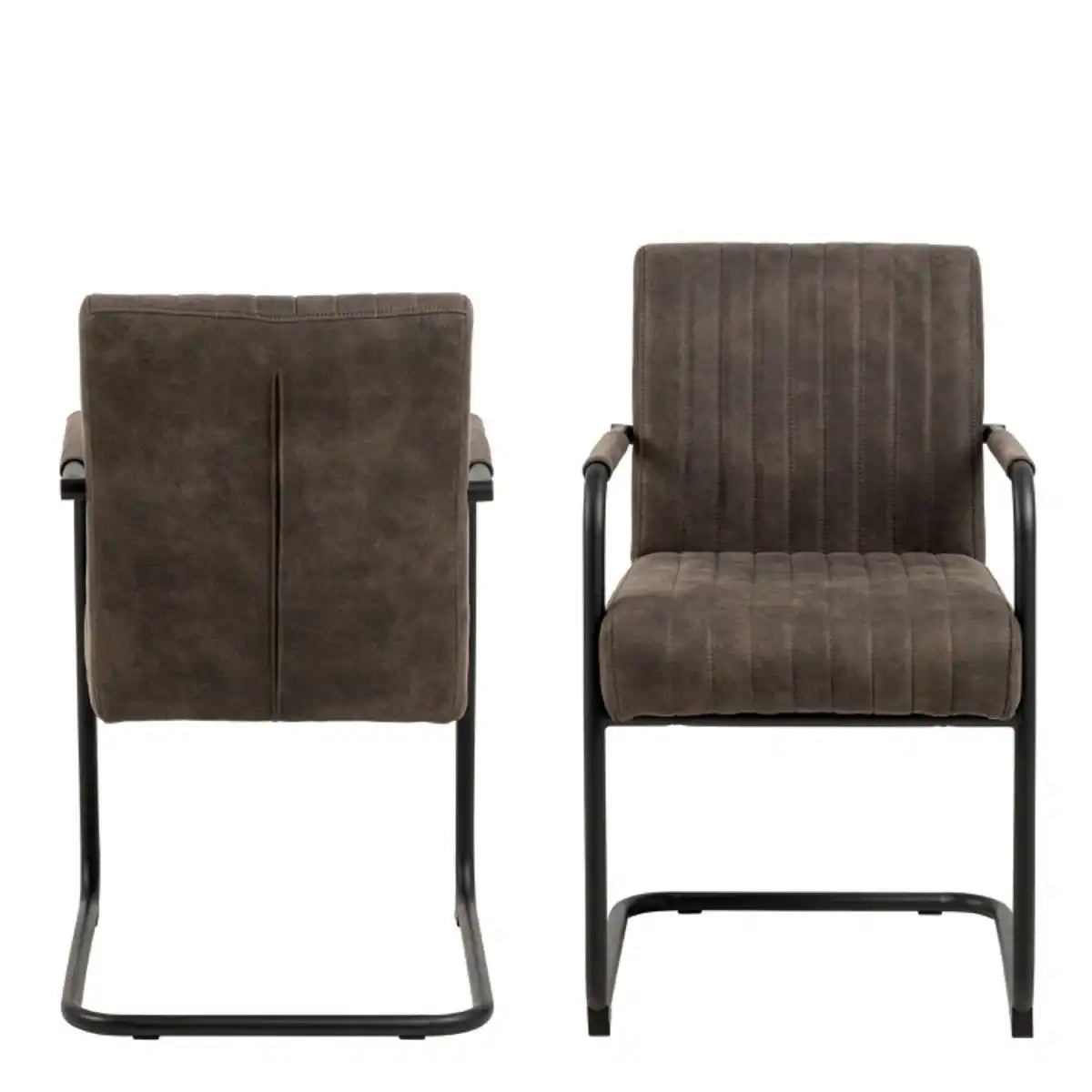 Adele Dining Chair In Grey Fabric Set Of 2 - Price Crash Furniture