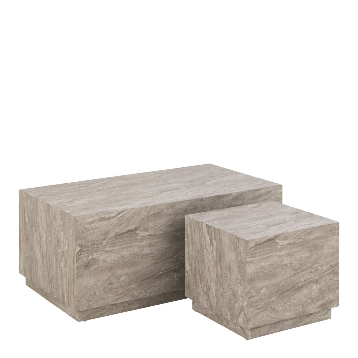 Dice Coffee Table Set In Grey Marble Effect - Price Crash Furniture