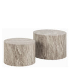 Dice Round Coffee Table Set In Grey Marble Effect - Price Crash Furniture