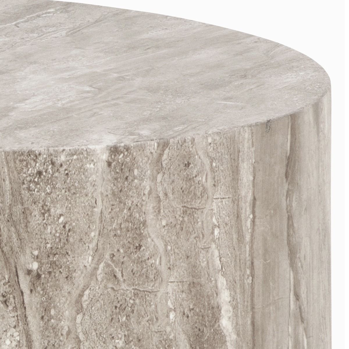 Dice Round Coffee Table Set In Grey Marble Effect - Price Crash Furniture