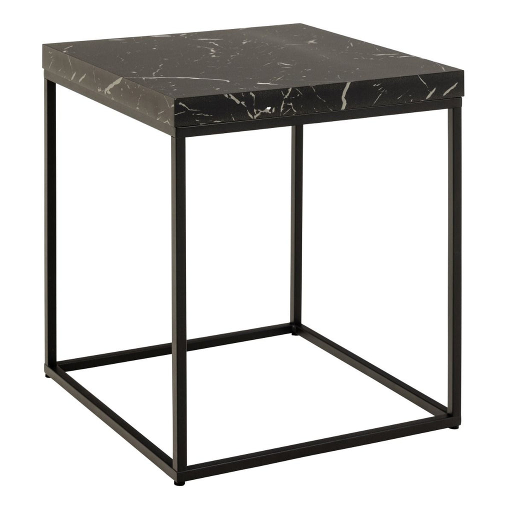 Barossa Coffee Table With Black Marble Effect Top & Black Steel Base 40cm - Price Crash Furniture