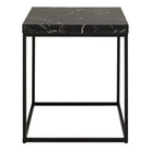 Barossa Square Coffee Table With Black Marble Effect & Black Steel - Price Crash Furniture