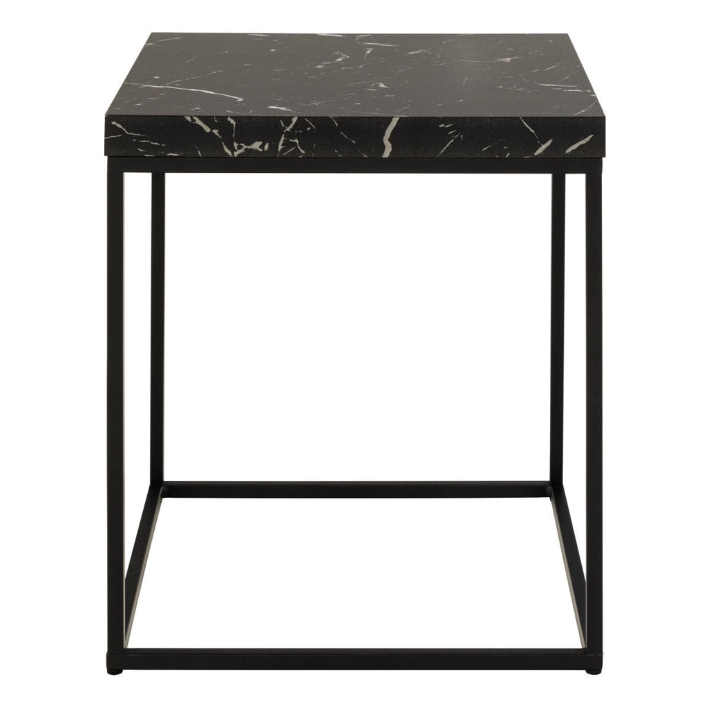 Barossa Coffee Table With Black Marble Effect Top & Black Steel Base 40cm - Price Crash Furniture