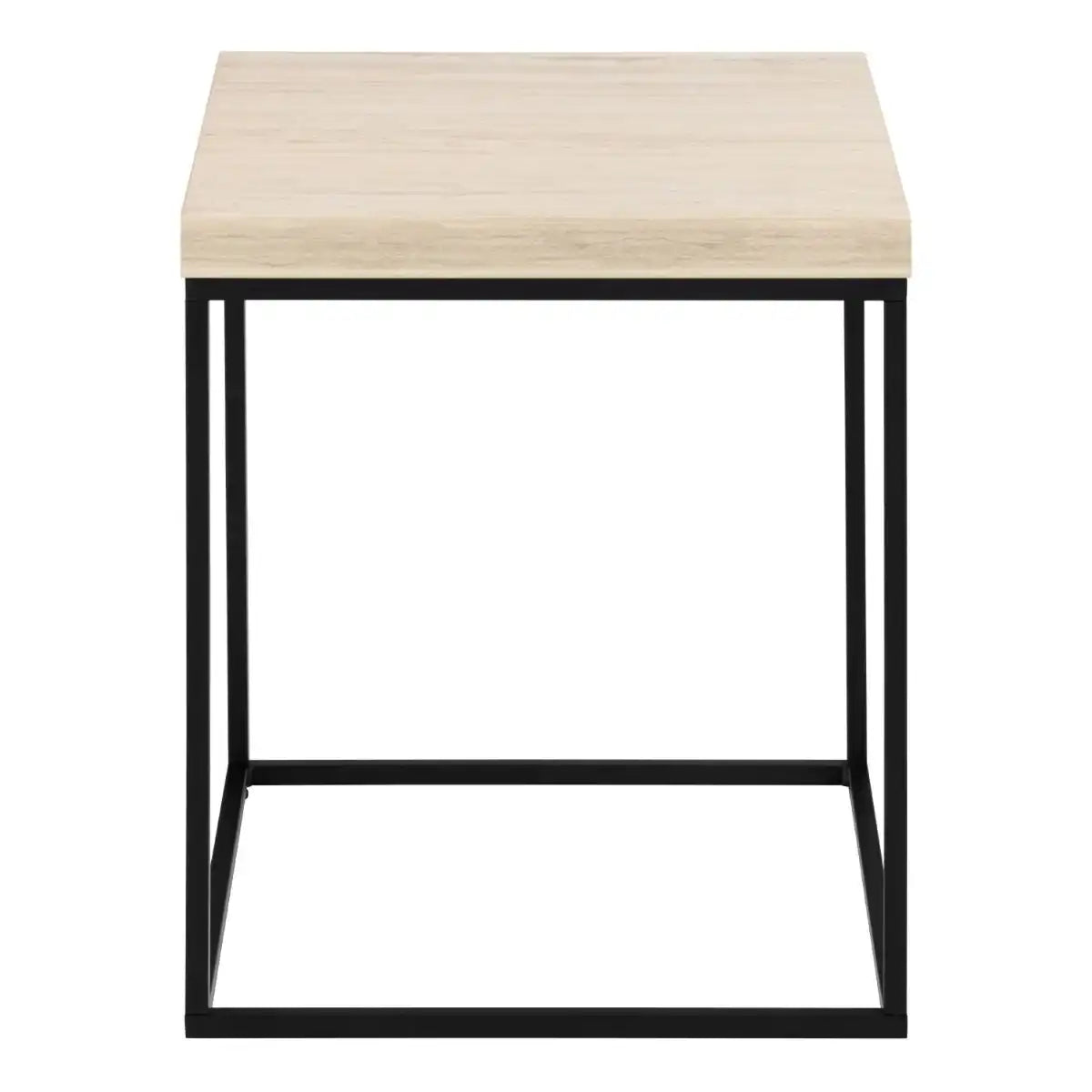 Barossa Coffee Table With Light Oak Top & Black Steel Base - Price Crash Furniture