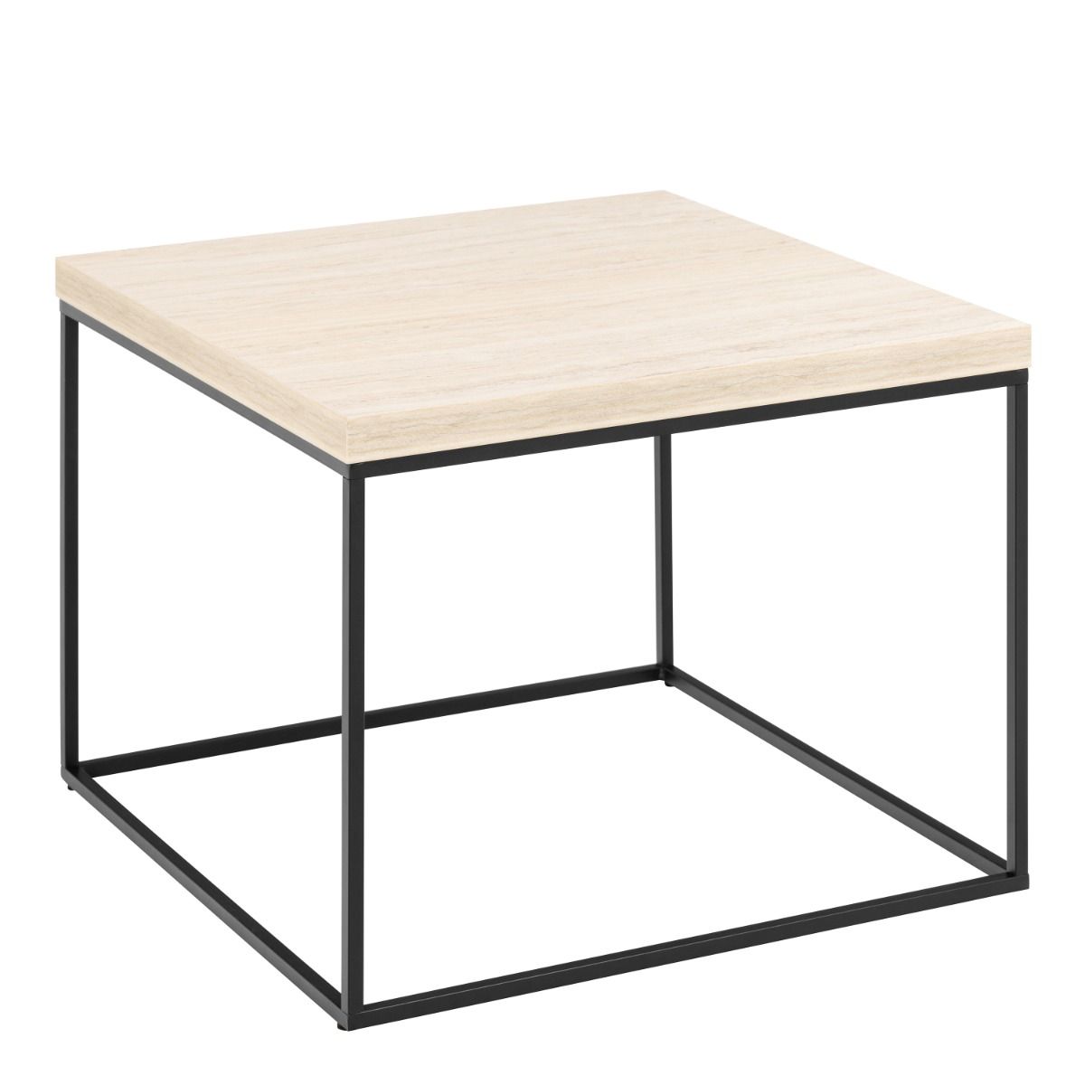 Barossa Large Square Coffee Table Light Oak & Black - Price Crash Furniture