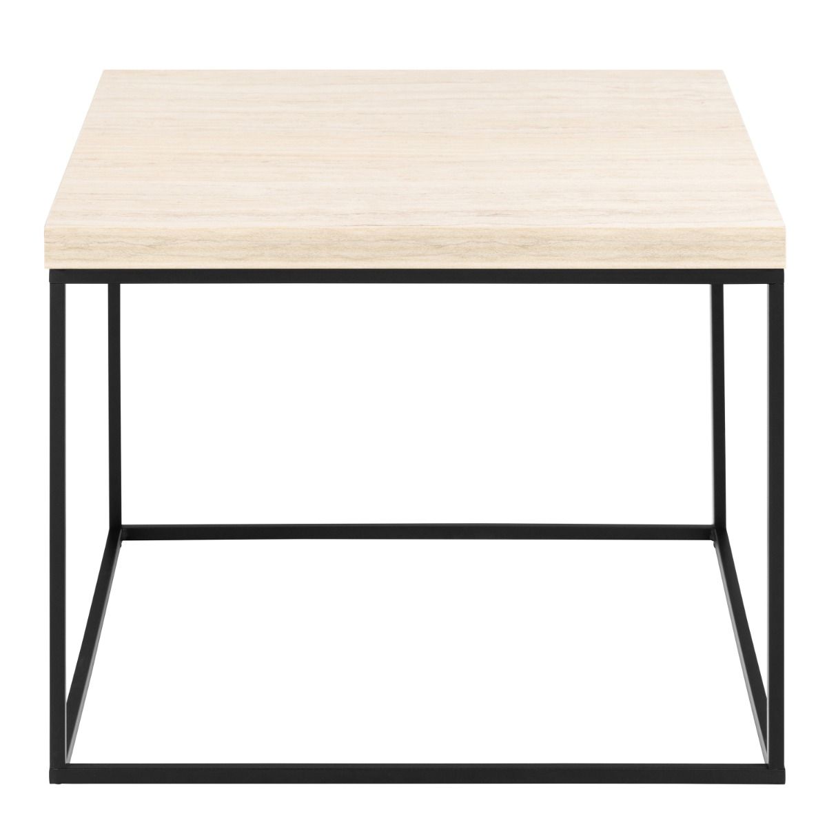 Barossa Large Square Coffee Table Light Oak & Black - Price Crash Furniture