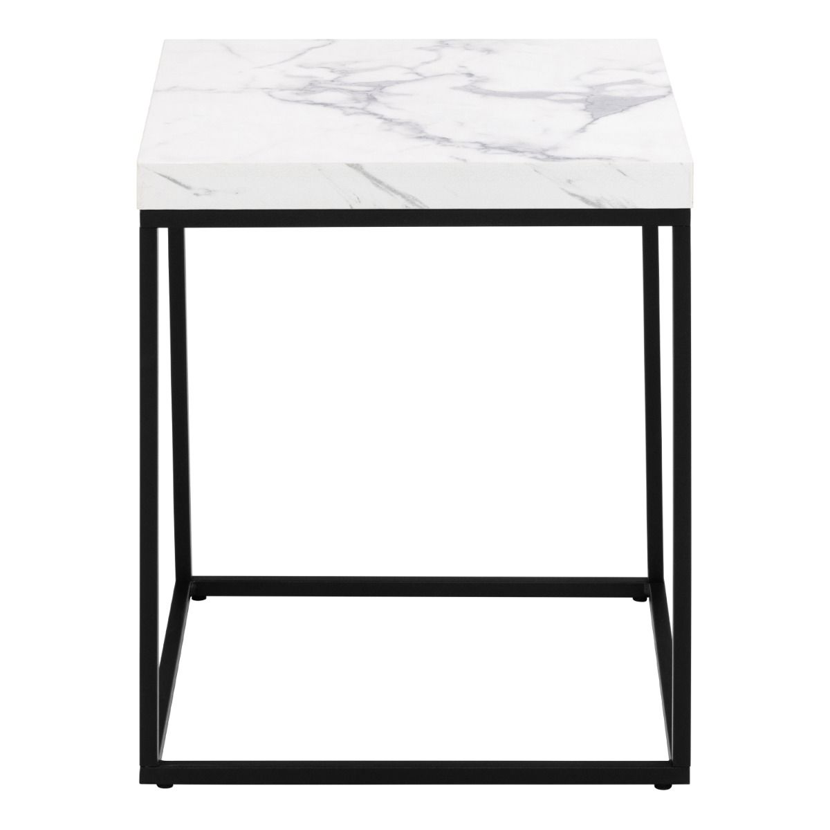 Barossa Square Coffee Table White Marble Effect & Black Base - Price Crash Furniture