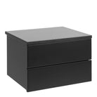 Avignon Floating Wall Mounted Bedside Table 2 Drawers In Black - Price Crash Furniture