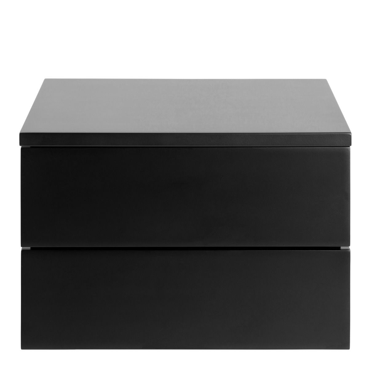 Avignon Floating Wall Mounted Bedside Table 2 Drawers In Black - Price Crash Furniture