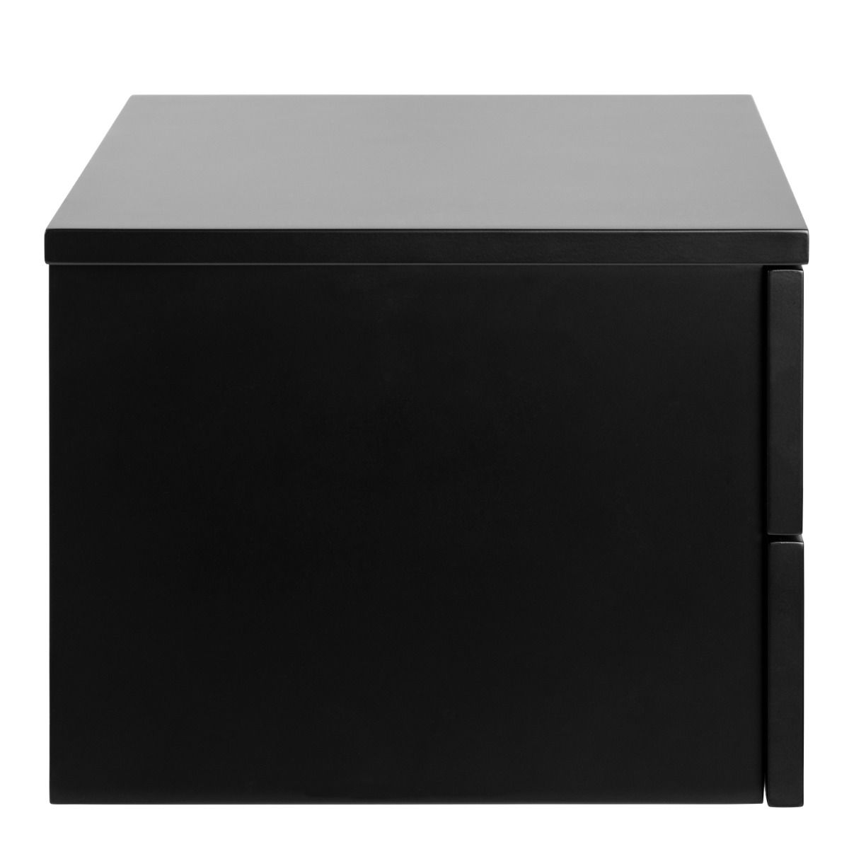 Avignon Floating Wall Mounted Bedside Table 2 Drawers In Black - Price Crash Furniture