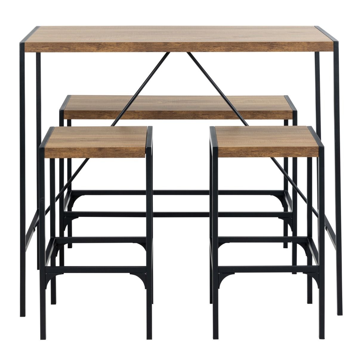 Bahamas Bar Table Set And Black And Oak - Price Crash Furniture