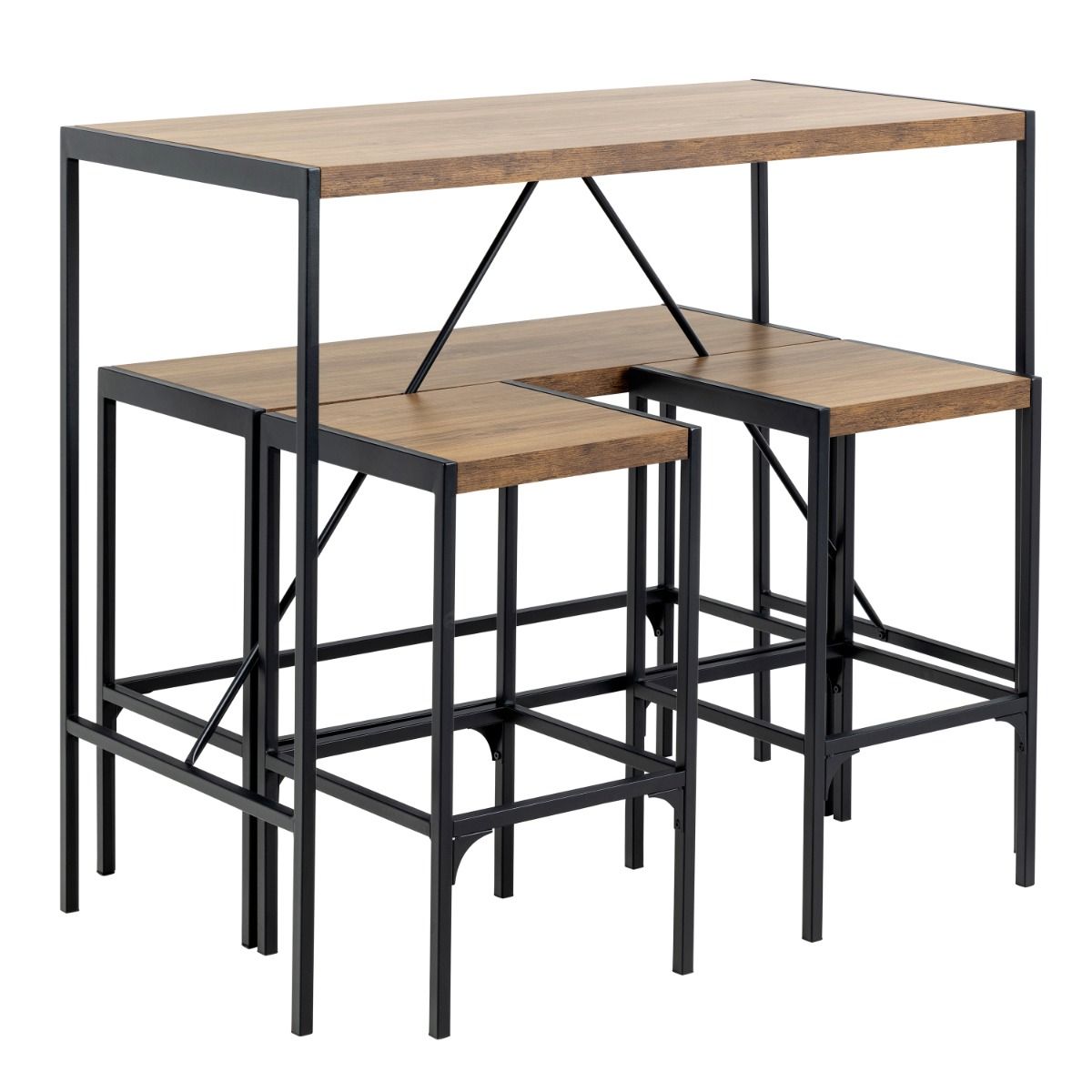 Bahamas Bar Table Set And Black And Oak - Price Crash Furniture