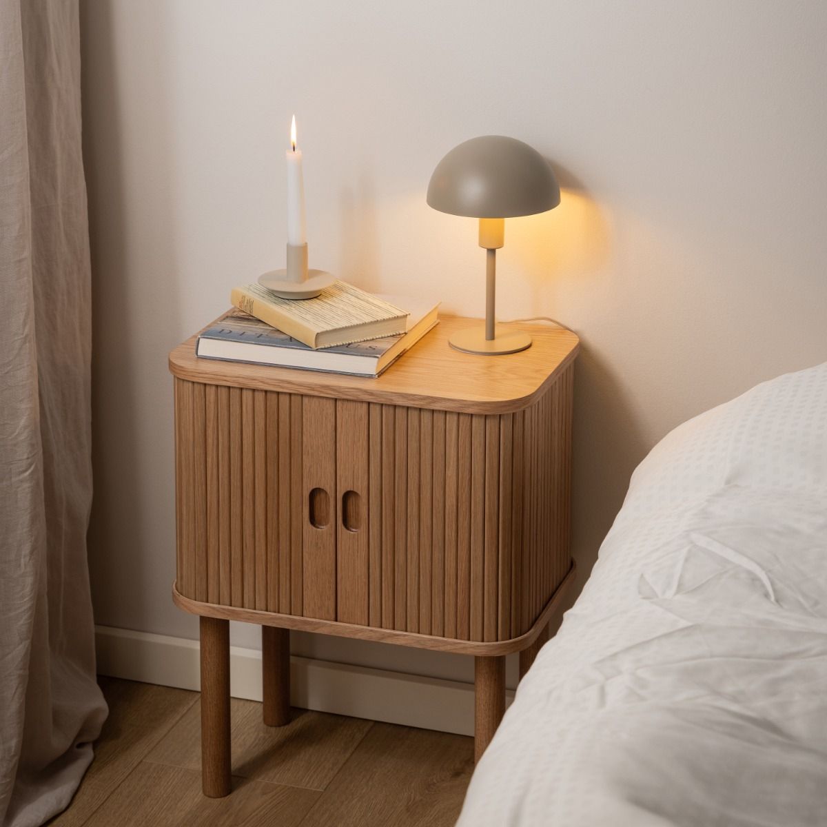 Langley Square Bedside Table In Oak - Price Crash Furniture