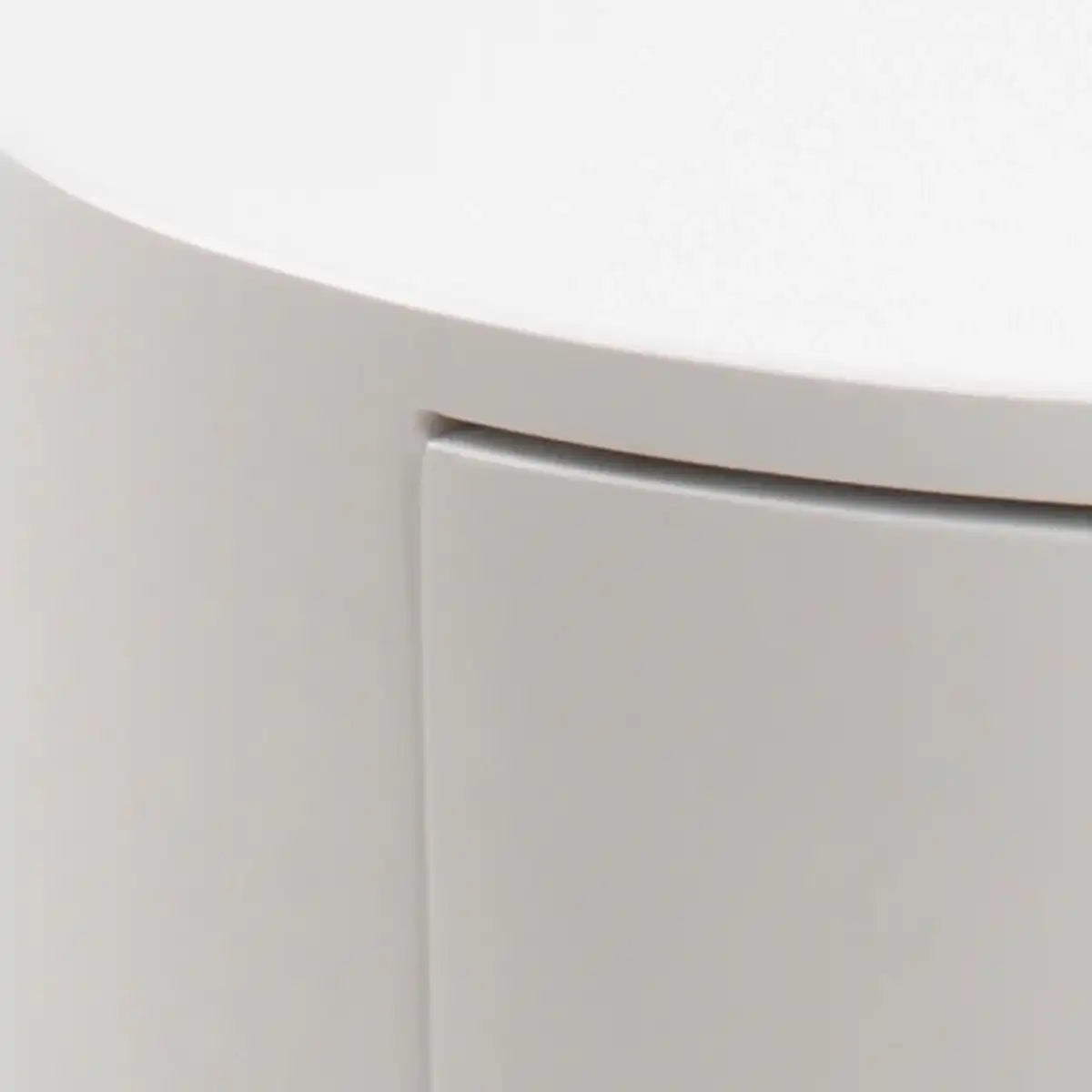 Polo Retro Round Bedside Table In White & Black - Price Crash Furniture