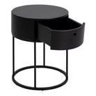 Polo Round Bedside Table In Black - Price Crash Furniture