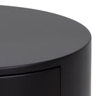 Polo Round Bedside Table In Black - Price Crash Furniture