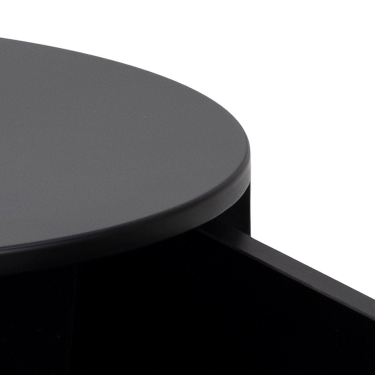 Polo Round Bedside Table In Black - Price Crash Furniture