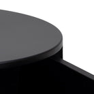 Polo Round Bedside Table In Black - Price Crash Furniture