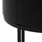 Polo Round Bedside Table In Black - Price Crash Furniture