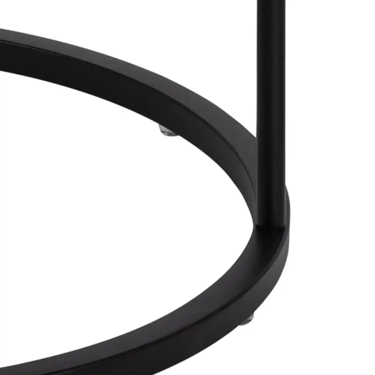 Polo Retro Round Bedside Table Cabinet In Black - Price Crash Furniture