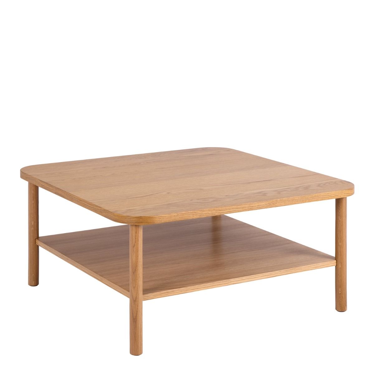 Banbury Retro Vintage Style Square Coffee Table In Oak - Price Crash Furniture