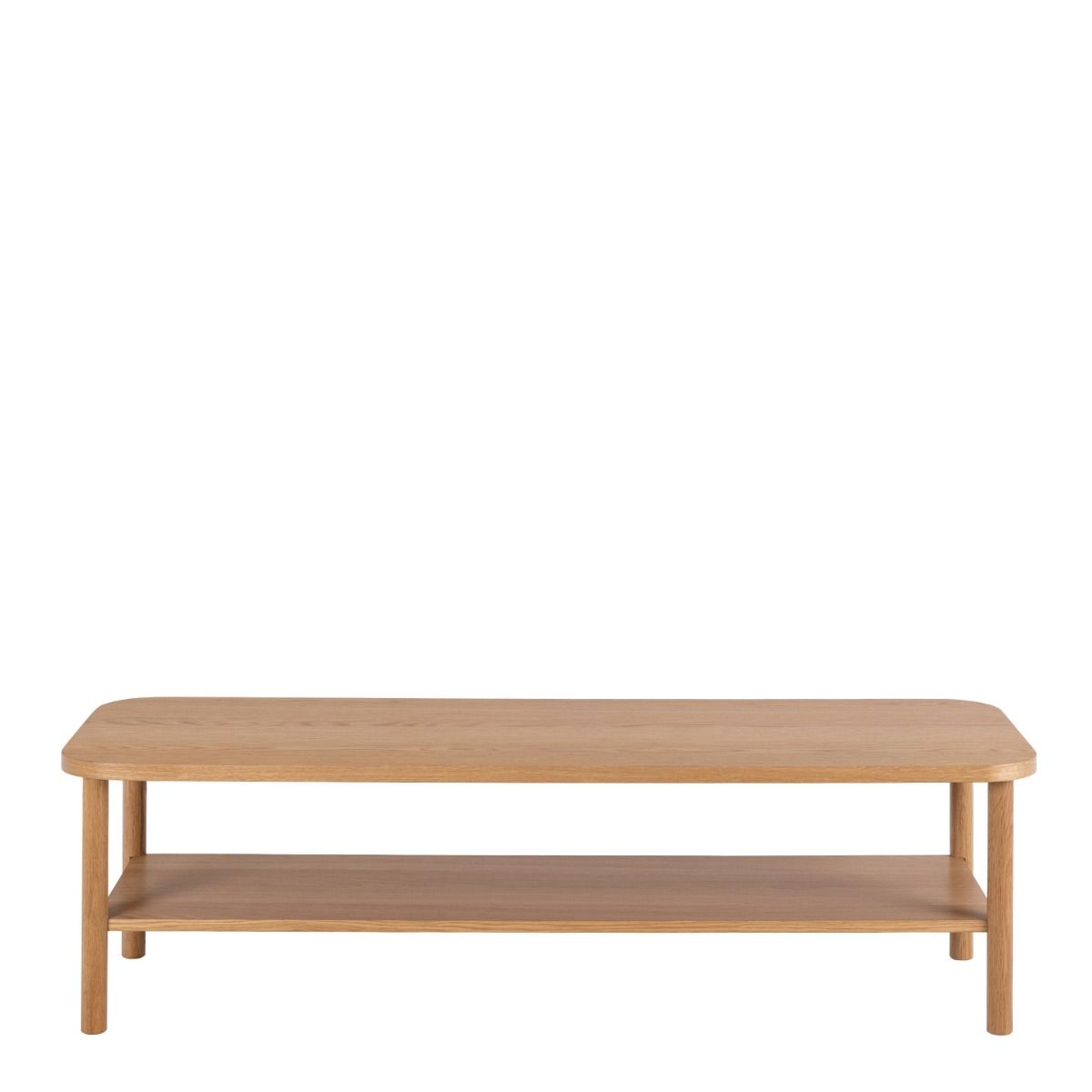 Banbury Retro Style Coffee Table With Shelf In Oak - Price Crash Furniture