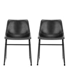 I_Oregon Dining Chair In Black With Cream Stitching Set Of 2 - Price Crash Furniture