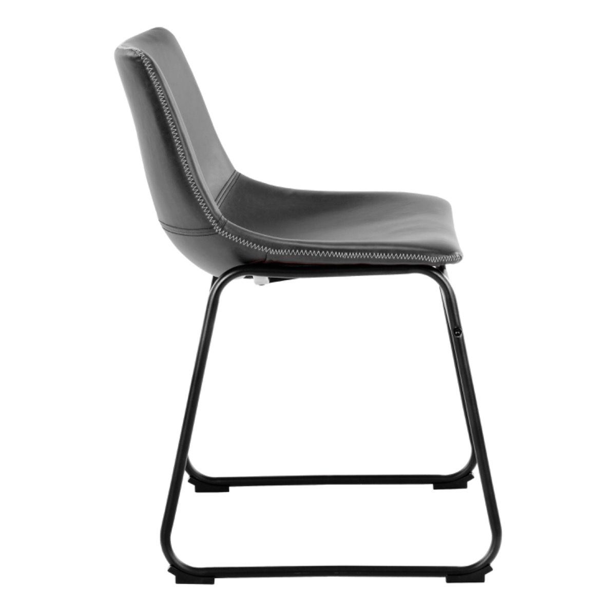 I_Oregon Dining Chair In Black With Cream Stitching Set Of 2 - Price Crash Furniture