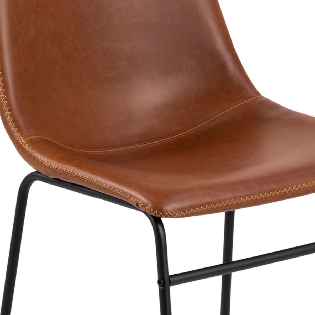 I_Oregon Dining Chair In Brown With Cream Stitching Set Of 2 - Price Crash Furniture