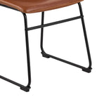 I_Oregon Dining Chair In Brown With Cream Stitching Set Of 2 - Price Crash Furniture