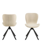 Batilda Swivel Dining Chairs In Cream Fabic Set Of 2 - Price Crash Furniture