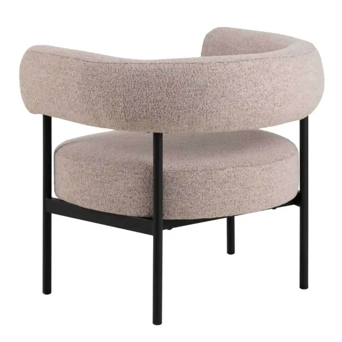 Oakfield Lounge Chair In Beige Fabic With Black Legs - Price Crash Furniture
